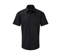 Russell Collection Kurzarm Oxford-Hemd R-923 m Shirt Gr. M, schwarz - schwarz