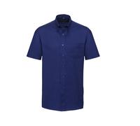 RUSSELL COLLECTION MEN'S SHORT SLEEVE CLASSIC OXFORD SHIRT S BRIGHT ROYAL