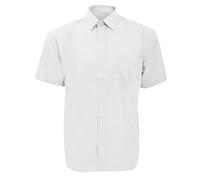 Russell Collection Popelin Herren Hemd, Kurzarm, pflegeleicht (14,5 (37 cm)) (WeiÃŸ)