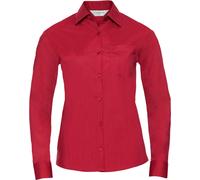 Russell Damen Popeline Bluse langarm R-934F-0 classic red XS