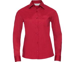 Russell Damen Popeline Bluse langarm R-934F-0 classic red XS