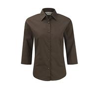 Russell Europe: Körperbetonte Stretch-Bluse mit 3/4 Arm R-946F-0, Größe:M;Farbe:Chocolate