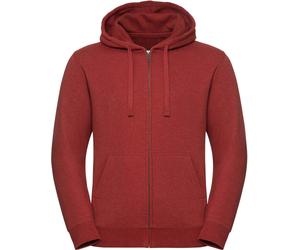 Russell Herren Authentic Melange Kapuzen Sweatjacke R-263M-0 brick red melange S