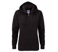 Russell Ladies Premium Authentic Zipped Hoodie (3-Lagen-Gewebe) (Schwarz) XS