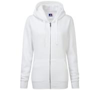 Russell Ladies Premium Authentic Zipped Hoodie (3-Lagen-Gewebe) (Weiß) S