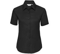 Russell - Ladies´ Short Sleeve Easy Care Oxford Shirt Black - Gr. - XS