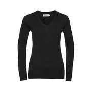 RUSSELL LADIES' V-NECK KNITTED PULLOVER M FRENCH NAVY