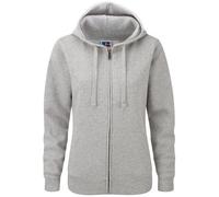Russell Mens Authentic Full Zip Hooded Sweatshirt / Hoodie (Light Oxford) XS