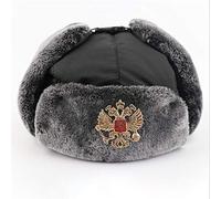Russen Mütze Herren Militär Russland Abzeichen Pilot Bomber Hut Ushanka Warm Halten Wasserdicht Winddicht Outdoor Ohrenklappe Männer Schneekappen-A