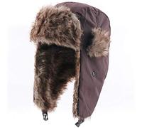 Russen Mütze Herren Mode Männer Frauen Winter Wasserdicht Warme Ohrenklappe Bomber Hüte Ushanka Trapper Thermal Hat Trooper Schnee Ski Caps-Kaffee