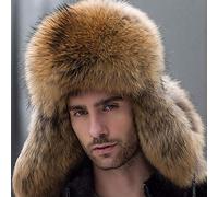 Russen Mütze Herren Russische Pu Bomber Hut Männer Wintermützen Mit Ohrenschützer Trapper Ohrklappen Kappe Mann-C