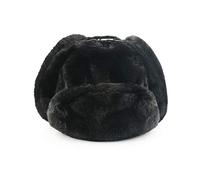 Russen Mütze Herren Schwarzer Trooper Hut Mens Army Military Russischer Ushanka Bomber Hut Winter Warm Caps Pilot Earflap Trapper -Black