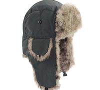 Russen Mütze Herren Unisex Männer Frauen Russischer Hut Trapper Bomber Warm Trooper Ohrenklappen Winter Ski Hut Solide Fluffy Cap Kopfbedeckung Bonnet-Army_Green
