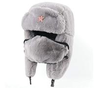 Russen Mütze Herren Winter Thermal Bomber Hüte Frauen Männer Sowjetarmee Militärabzeichen Russland Hut Ohrenklappe Schneekappen-Gy_Soviet_Star