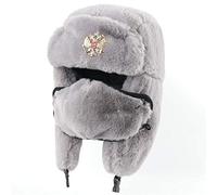 Russen Mütze Herren Winter Thermal Bomber Hüte Frauen Männer Sowjetarmee Militärabzeichen Russland Hut Ohrenklappe Schneekappen-Gy_National_Emblem
