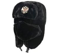 Russen Mütze Herren Winter Thermal Bomber Hüte Frauen Männer Sowjetarmee Militärabzeichen Russland Hut Ohrenklappe Schneekappen-Bk_National_Emblem