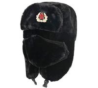 Russen Mütze Herren Winter Thermal Bomber Hüte Frauen Männer Sowjetarmee Militärabzeichen Russland Ohrenklappe Schneekappen-Bk_Soviet_Badge