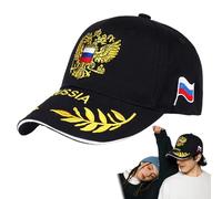 Russian Baseball Hat | Custom Embroidered Hats Log | Outdoor Fishing Embroidered Head Cover | Golden Double-Headed Eagle Caps | Outdoor Sports Cap for Sports Headgear, Camping, Fishing Climbing