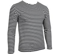 Russische Marine Langarmshirt - schwarze Streifen (48 inch - XXX-Large, Schwarz)