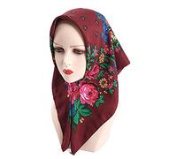 Russische quadratische Schals ukrainische Kopfbedeckung muslimischer Hijab-Schal wickelt Turban-Stoff traditionelle Schals ein