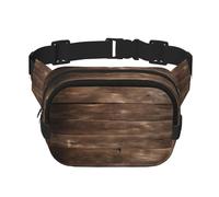 Rustikale Bauchtasche mit Holzdruck, große Bauchtasche für Damen, niedliche Umhängetasche, modische Bauchtasche, Schwarz, Einheitsgröße