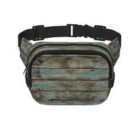 Rustikale Gürteltasche aus altem Scheunenholz, quadratisch, doppellagig, mit verstellbarem Riemen, Laufen, Reisen, Wandern, Schwarz , Einheitsgröße