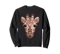 Rustikale Patchwork-Giraffe, Blumenmuster, Volkskunst-Grafik Sweatshirt