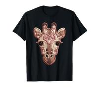 Rustikale Patchwork-Giraffe, Blumenmuster, Volkskunst-Grafik T-Shirt