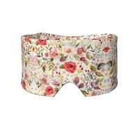 Rustikale Schlafmaske mit Rosen-Blumendruck, weiche Augenabdeckung, schalldicht, Ohrenschützer, Stirnband für Reisen, Nickerchen
