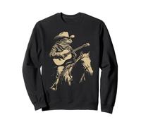 Rustikaler Frosch spielt Gitarre Reiter Westerntier Rodeo Sweatshirt