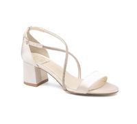 Rusttler Butdam Brautschuhe Damen Sandalen Hochzeit mit Rhinestone Tanzschuhe Blockabsatz SAN 009N Satin Ivory/Creme 35-41