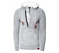 Rusty Neal 1/2-Zip Grobstrick Slim-Fit Kapuzenpullover - Grau XL