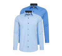 Rusty Neal 2er Set Herren Hemd Kontrasthemd Businesshemd Freizeithemd S M L XL XXL 3XL 4XL 5XL 6XL Cotton-Stretch Doppelpack