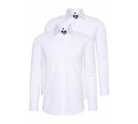 Langarmhemd RUSTY NEAL, Herren, Gr. 6XL, EURO-Größen, weiß (weiß, weiß), 60% Baumwolle, 37% Polyester, 3% Elasthan, unifarben, Hemden, im Slim-Fit geschnitten (75055503-6XL) weiß, weiß