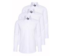 Langarmhemd RUSTY NEAL "Langarm", Herren, Gr. S, EURO-Größen, weiß, 60% Baumwolle, 37% Polyester, 3% Elasthan, unifarben, casual, Langarm, Hemden, im Slim-Fit geschnitten (19760746-S) weiß