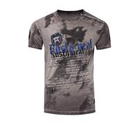 Rusty Neal Batik Herren T-Shirt No Mercy mit Front Logo Print Kurzarm (S, Anthrazit)