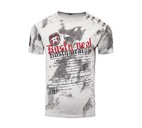 Rusty Neal Batik Herren T-Shirt No Mercy mit Front Logo Print Kurzarm (S, Grau)