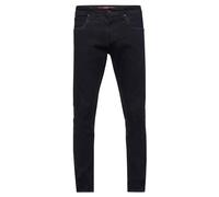 Rusty Neal Black Denim Jeanshose Cotton Stretch Slim Fit Pants Herren Jeans Hose Schwarz L30 L32 L34, Farbe:Black Denim, Größe:30W / 30L