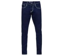 Rusty Neal Dark Blue Jeanshose Business Jeans Hose Herren Slim Fit Raw Denim Cotton Stretch Dunkel Blau Büro-Hose L30 L32 L34, Farbe:Dark Blue, Größe:32W / 34L