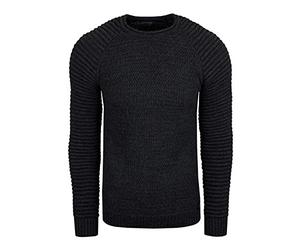 Rusty Neal FR13318 Herren Strickpullover Kapuzenpullover Hoodie Pullover, Größe S-6XL:4XL, Farbe:Schwarz