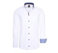 Langarmhemd RUSTY NEAL, Herren, Gr. XL, EURO-Größen, weiß, 97% Baumwolle, 3% Elasthan, unifarben, Hemden, im trendigen Kontrast-Design (72360240-XL) weiß