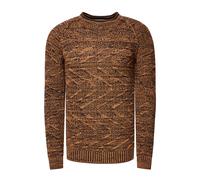Rusty Neal Gestrickter Rundhalspullover mit Muster - Camel S