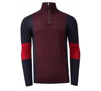 Rusty Neal Herren Feinstrick-Pullover im Colorblock-Stil Stehkragen Zipper Pullover Streetwear-Knitwear 411