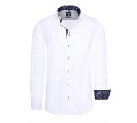 Langarmhemd RUSTY NEAL, Herren, Gr. S, EURO-Größen, weiß, 97% Baumwolle, 3% Elasthan, unifarben, casual, Langarm, Hemden, mit filigranen Blumenprints (57729024-S) weiß