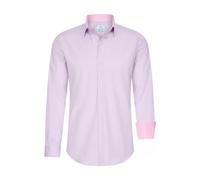 Rusty Neal Herren-Hemd Pastellfarben Premium Slim Fit Langarm Cotton-Stretch Kontrast Hemd Business-Hemden Freizeithemd 66, Größe:L, Farbe:Lavender