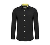 Rusty Neal Herren-Hemd Premium Slim Fit Langarm Stretch Grau Kentkragen Business-Hemd Freizeithemd M