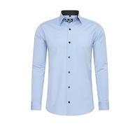 Rusty Neal Herren-Hemd Premium Slim Fit Langarm Stretch Grau Kentkragen Business-Hemd Freizeithemd M