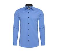Langarmhemd RUSTY NEAL, Herren, Gr. 4XL, EURO-Größen, blau, 60% Baumwolle, 37% Polyester, 3% Elasthan, unifarben, casual, Langarm, Hemden, mit trendigem Farbkontrast (35442812-4XL) blau