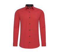 Rusty Neal Herren-Hemd Premium Slim Fit Langarm Stretch Kontrast Hemd Business-Hemden Freizeithemd, Größe S-6XL:5XL, Farbe:Rot
