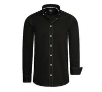 Langarm Slim Fit Hemd mit Kontrast-Naht M